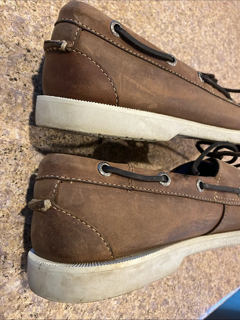 L.L. Bean Boat Shoes Mocs Leather Uppers 0WC63 Men’s Size 10 D